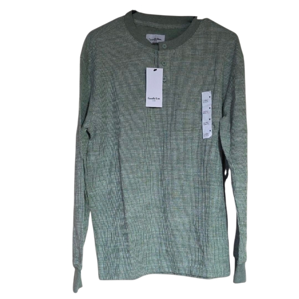 Goodfellow & Co Men's Green Long Sleeve Thermal Shirt